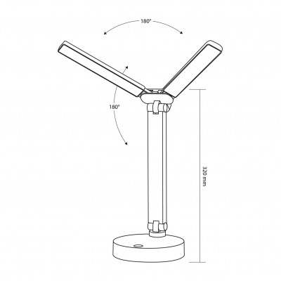 Настольная led лампа двойная с аккумулятором 10W димер 3000-6000K