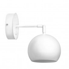 Настінне бра біле кулеподібний плафон цоколь Е27 вимикач на корпусі