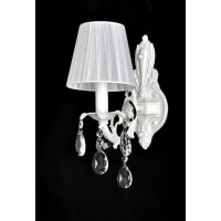 Настінне бра біле з абажуром і підвісками класичне E14 60 Вт