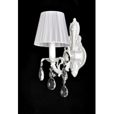 Настінне бра біле з абажуром і підвісками класичне E14 60 Вт