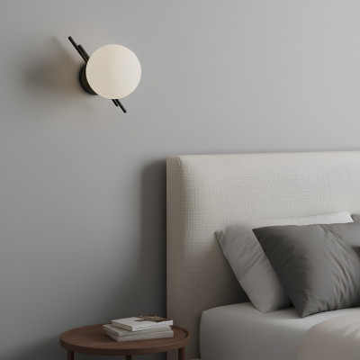 Настенное бра классическое черное E27 для коридора