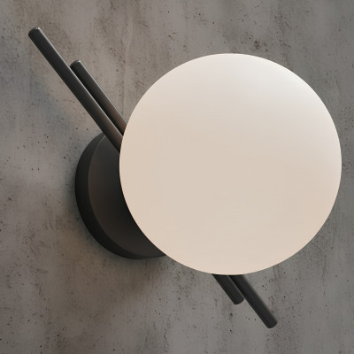 Настенное бра классическое черное E27 для коридора