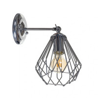 Настенное бра серебро глянец лофт металлический патрон Е27