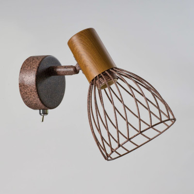 Настінне бра з поворотним плафоном коричневого кольору, патрон E14