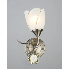 Настінний світильник бра бронзового кольору зі скляним плафоном Е27