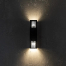 Настенный светильник металлический с двойным светом цоколь E27 черный