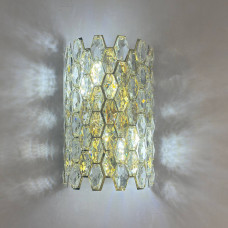 Настенный светильник с гексагональным хрусталем 3 лампы E14