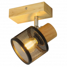 Настенно-потолочный спот дерево/металл 1 лампа Е27 поворотный