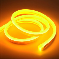 Неоновая светодиодная лента 12В 8х16мм 120д.м. IP65 10Вт/м желтая (цена 1м)