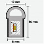 Светодиодный неон  SMD 2835, 12V, IP68, 20-22 Lm, 8*16 Лимонно-Желтый (цена 1м) - фото №3