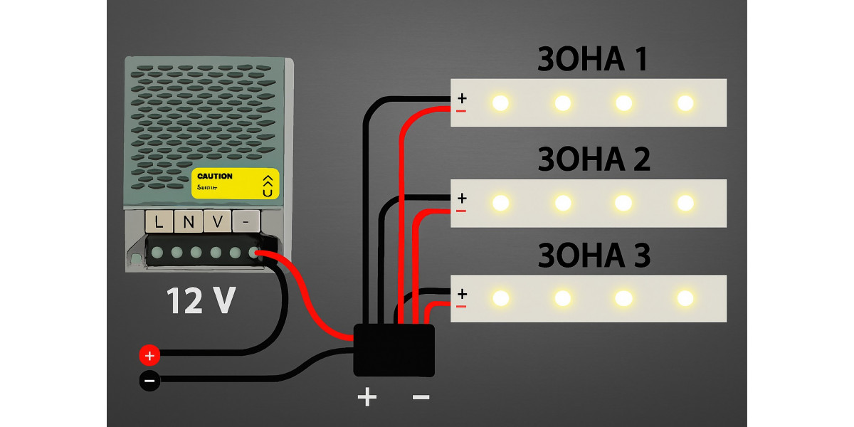 Блок питания 12 V: как правильно к одному БП подключить несколько зон LED подсветки 