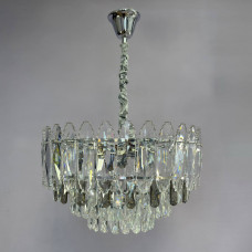 Підвісна кришталева люстра на 9 лампочок E14, площа освітлення 14-18 м²