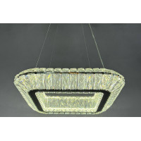 Підвісна квадратна кришталева led люстра 70Вт*2 3200–6000K IP20 хром з пультом