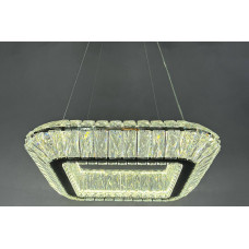 Подвесная квадратная хрустальная led люстра 70Вт*2 3200–6000K IP20 хром с пультом