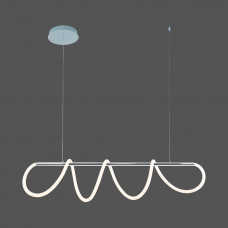 Подвесная led люстра волнообразная 42Вт 3000К для гостиной, хром