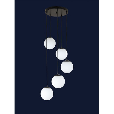 Підвісна люстра 5 плафонів Е27 каскад