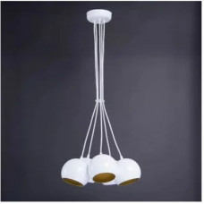 Люстра модерн белый металл на 5 ламп, цоколь E27