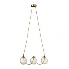 Підвісна люстра з 3 лампами-кулями Е27 бронза антична