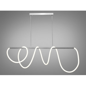 Подвесная светодиодная люстра 48W, волнистый дизайн хром теплый свет 3200K