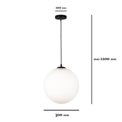 Підвісний світильник 1 плафон E27 Ø300мм для кухні, спальні, вітальні