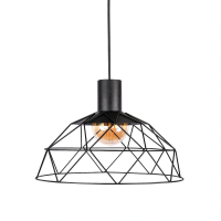Підвісний світильник багатогранний чорний 360 мм метал E27