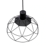 Подвесной светильник многогранный черный 360 мм металл E27 - фото №4