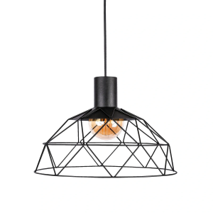 Подвесной светильник многогранный черный 360 мм металл E27