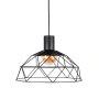Подвесной светильник многогранный черный 360 мм металл E27 - фото №1