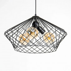 Підвісний світильник конус чорний метал 3 лампи E27 лофт