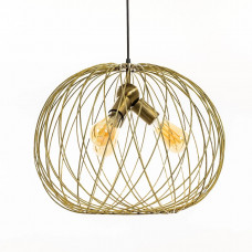 Подвесной светильник лофт античное золото на 3 лампы цоколь Е27