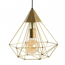 Підвісний світильник лофт металевий на 1 лампу цоколь Е27 античне золото