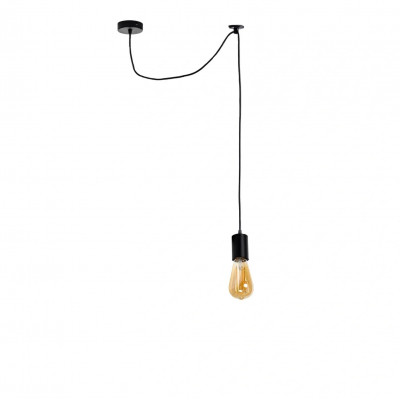 Люстра на 1 лампочку Е27 с регулируемой высотой, черная