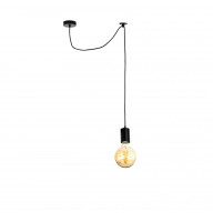 Люстра на 1 лампочку Е27 з регульованою висотою, чорна