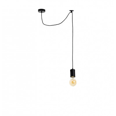 Люстра на 1 лампочку Е27 с регулируемой высотой, черная