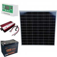 Портативная электростанция для дома 500Вт с солнечной панелью 180W и АКБ LiFePO4 12.8V 100Ah (1280W) инвертор 500Вт (макс 1000Вт) чистая синусоида + ШИМ 30А