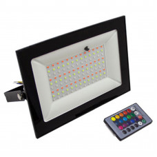 Прожектор led RGB 100Вт для фасаду 8000Лм з пультом IP65 чорний