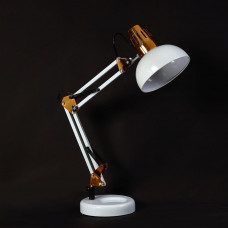 Регульована настільна лампа 60 см під лампу Е27 біла, металева