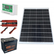 Резервное питание 1000Вт. Комплект солнечная панель 100W + инвертор 1000/20...
