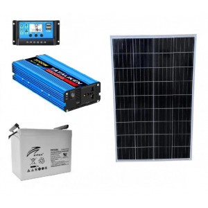 Комплект резервного питания с солнечной панелью 120W + инвертор 1500W (макс...