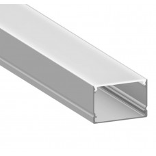 Профіль 20х30 для лед стрічки накладний анодований LS48 широкий з матовим розсіювачем 2м (ціна 1м)