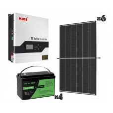 Сонячна електростанція для дому 3кВт: інвертор 24V, панелі 6×445 Вт, 4х АКБ...