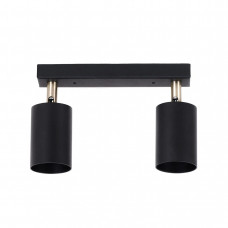 Спот світильник настінно-стельовий поворотний механізм на 2 плафони GU10 чорний