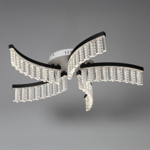 Стельова led люстра 60 Вт 3000-6500К біло-чорна 5 світлових сегментів на пульті