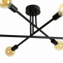 Потолочная люстра лофт 6×E27 на 3 штангах, черная - фото №3
