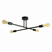 Стельова люстра на 4 лампи E27 металева чорна IP20