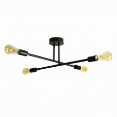 Стельова люстра на 4 лампи E27 металева чорна IP20