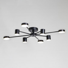 Потолочная люстра на 8 лед-модулей с пультом 3000-6000К 96Вт IP20 черная