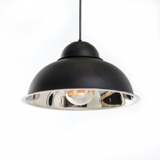 Стельова люстра підвісна купольна на 1 лампу Е27 металева чорна