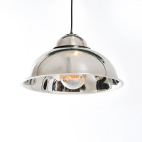 Стельова люстра підвісна купольна на 1 лампу Е27 металева хром