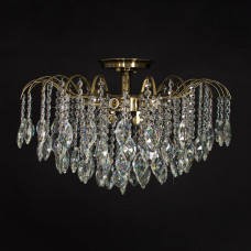 Стельова люстра з кришталевими підвісами на 8 ламп цоколь Е14 антична бронза